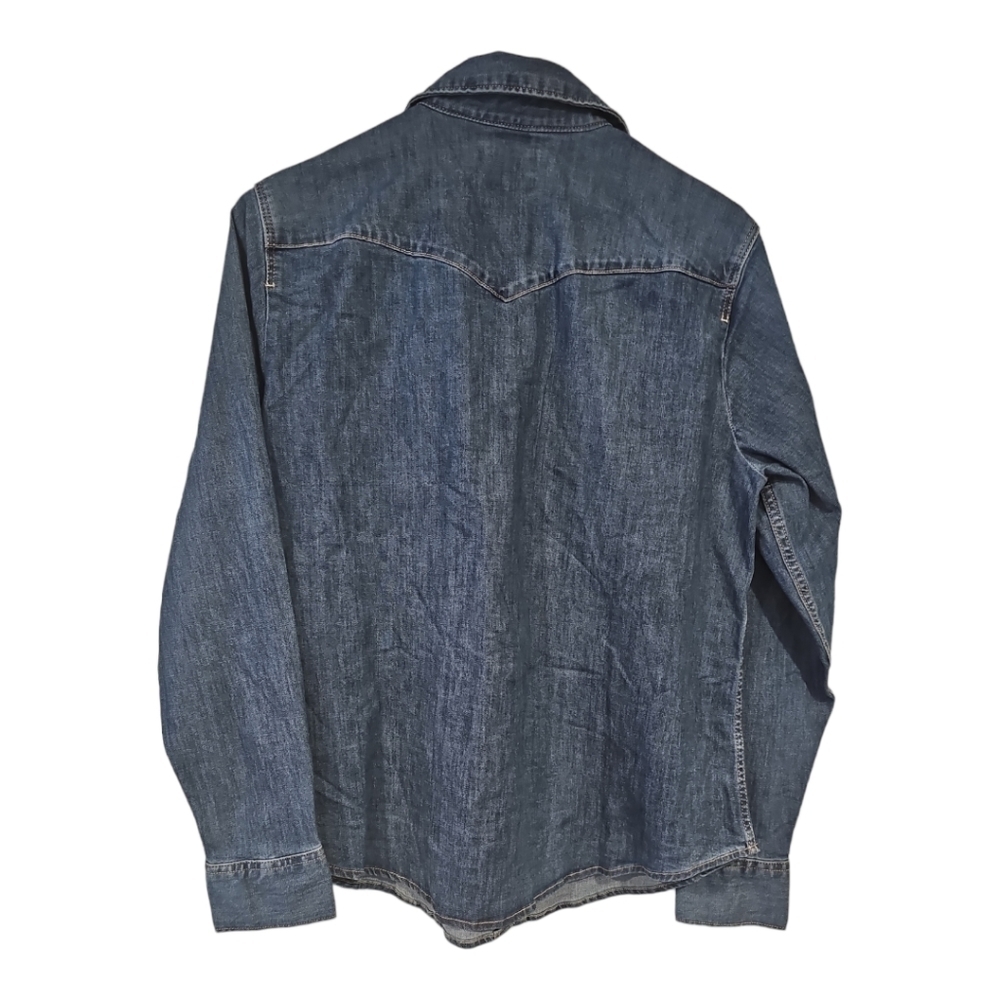 WOMEN'S Levi Strauss & Co Ultimate Western Cotton Denim Shirt Sz M L - Picture 6 of 13